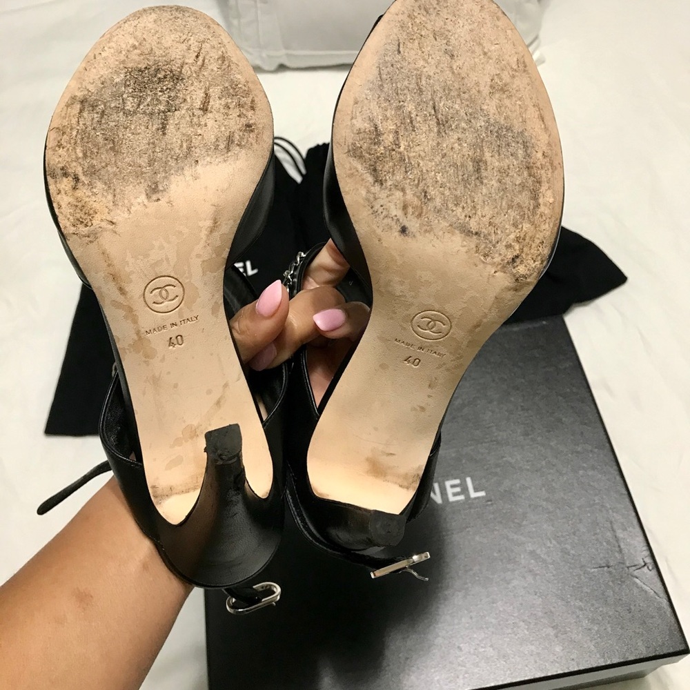 Chanel Lambskin Black Heels - Picture 7 of 8